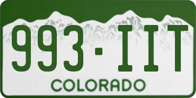 CO license plate 993IIT