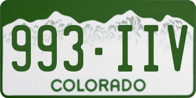 CO license plate 993IIV