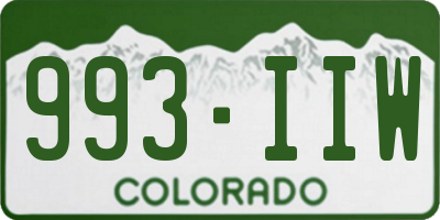 CO license plate 993IIW