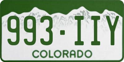 CO license plate 993IIY