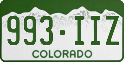 CO license plate 993IIZ