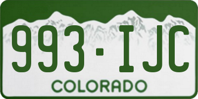 CO license plate 993IJC