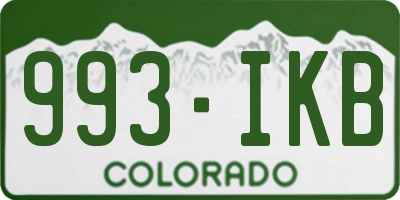 CO license plate 993IKB