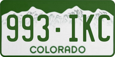 CO license plate 993IKC