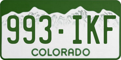 CO license plate 993IKF