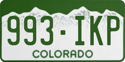 CO license plate 993IKP