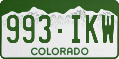 CO license plate 993IKW