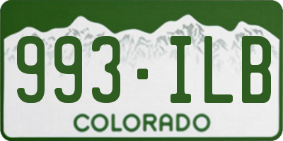 CO license plate 993ILB