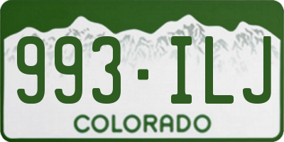 CO license plate 993ILJ