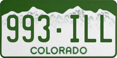 CO license plate 993ILL