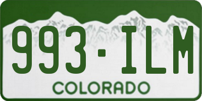 CO license plate 993ILM