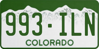 CO license plate 993ILN