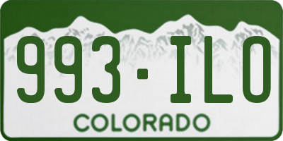 CO license plate 993ILO