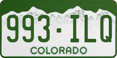 CO license plate 993ILQ