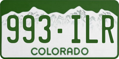 CO license plate 993ILR