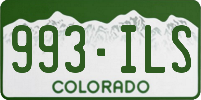 CO license plate 993ILS
