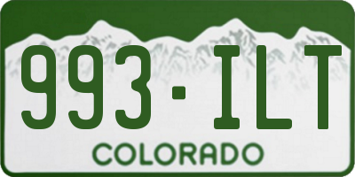 CO license plate 993ILT
