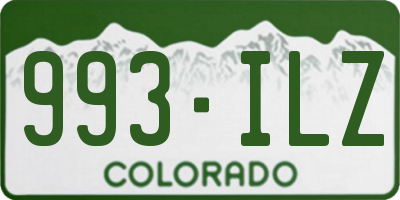 CO license plate 993ILZ