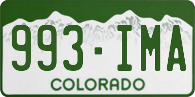 CO license plate 993IMA