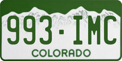 CO license plate 993IMC