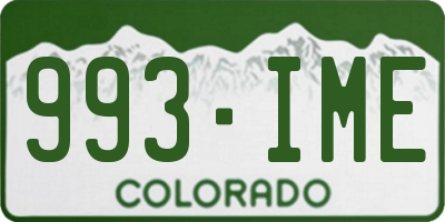 CO license plate 993IME