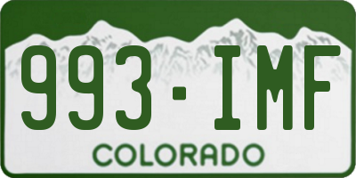 CO license plate 993IMF