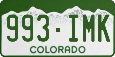 CO license plate 993IMK