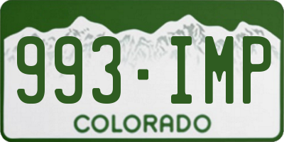 CO license plate 993IMP