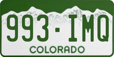 CO license plate 993IMQ