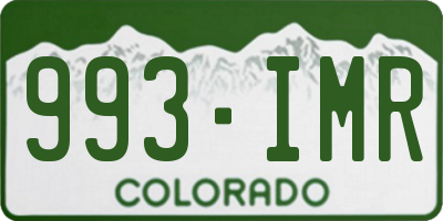 CO license plate 993IMR