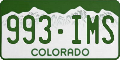 CO license plate 993IMS