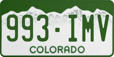 CO license plate 993IMV