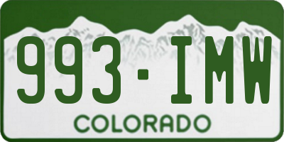 CO license plate 993IMW