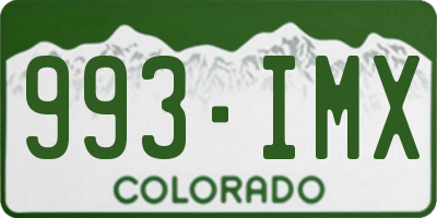 CO license plate 993IMX