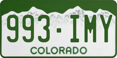 CO license plate 993IMY