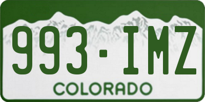 CO license plate 993IMZ