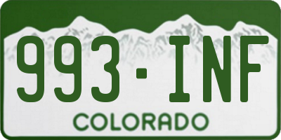 CO license plate 993INF