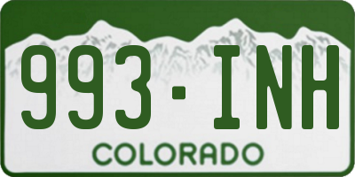 CO license plate 993INH