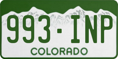 CO license plate 993INP