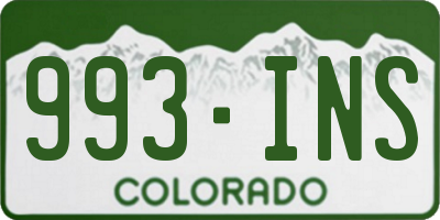 CO license plate 993INS