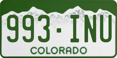 CO license plate 993INU