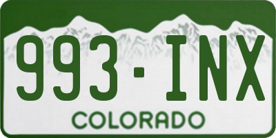 CO license plate 993INX