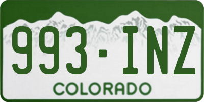 CO license plate 993INZ