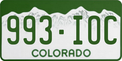 CO license plate 993IOC