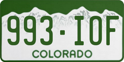 CO license plate 993IOF