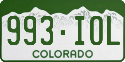 CO license plate 993IOL
