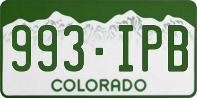 CO license plate 993IPB