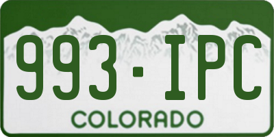 CO license plate 993IPC