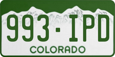 CO license plate 993IPD