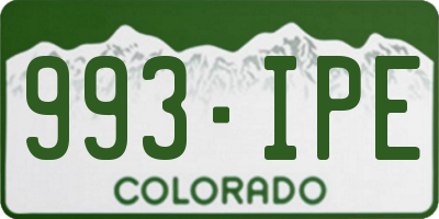 CO license plate 993IPE